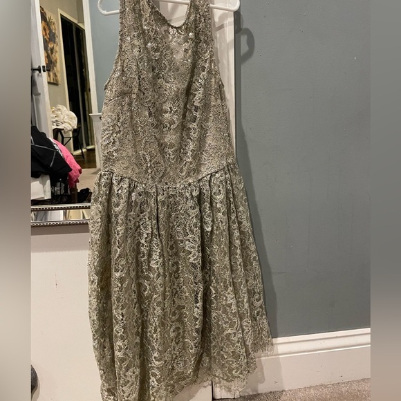 Ralph Lauren Lace Dress Metallic size 12 - Picture 6 of 7